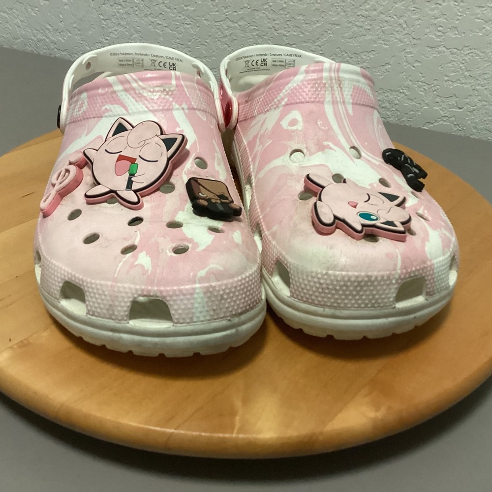 Pokemon Jigglypuff Crocs Pink Marble Swirl ClogsWomen's Size 11 - Picture 6 of 15